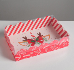 Коробка с PVC крышкой «Подарок», 20 × 30 × 8 см Изображение Коробка с PVC крышкой «Подарок», 20 × 30 × 8 см